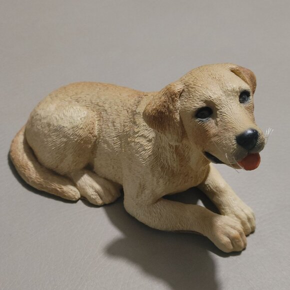 Yellow Labrador Retriever Figurine Hand Paint Dog Sculpture Collectible Vintage - Picture 3 of 8
